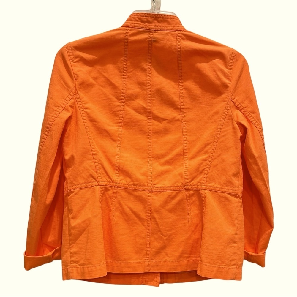 Talbots Petites Jacket Orange Button Up High Coll… - image 3